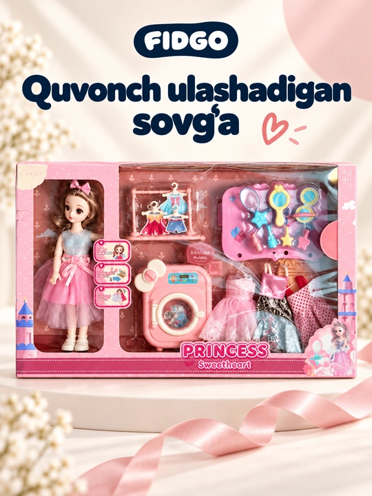 FIDGO qo‘g‘irchoqlari, liboslar va aksessuarlar bilan o‘yin to‘plamlari