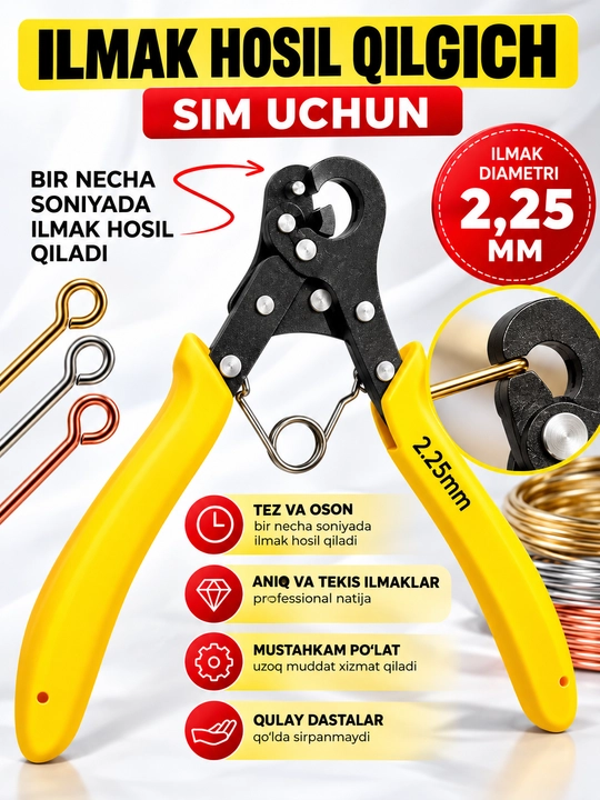 Qo‘lda ishlash va taqinchoqlar yasash uchun qisqichlar, omburlar va asboblar to‘plami