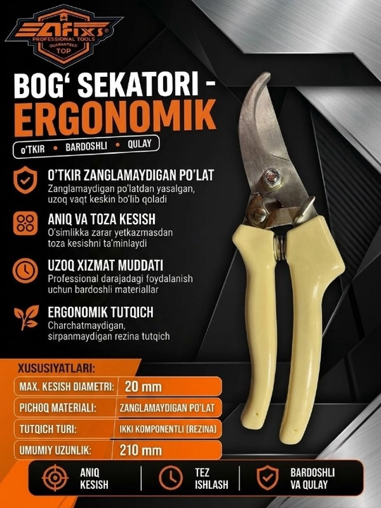 Tok qaychi,payvand va bog' uchun universal qaychi, AFIXS 20mm - 