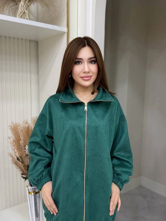 Женский костюм из замши 48-54, стильный комплект с курткой и брюками на каждый день женщин