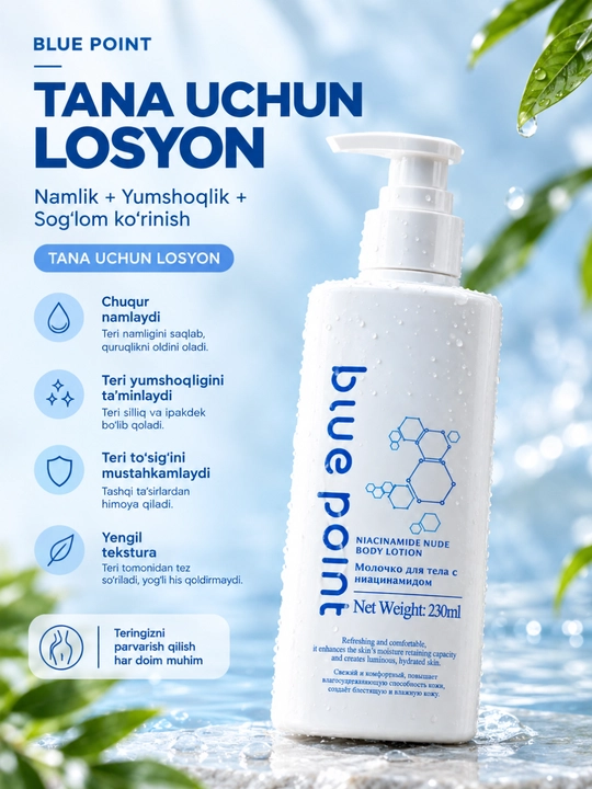 BLUE POINT niatsinamidli tana uchun losyon, 230 ml - 