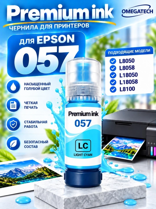 Siyoh, Epson EcoTank (057/108/056) markali bo‘yoq, L8050 uchun mo‘ljallangan - 