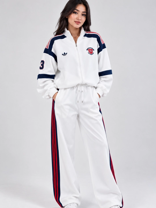 Ayollar uchun ikki qismli sport kiyimi oversize, zamokli olimpiyka va keng shim 42-48 - 