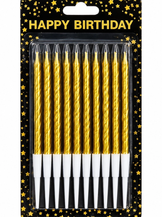 Набор свечей для торта Happy Birthday — 8 свечей + 1 свеча-фонтан