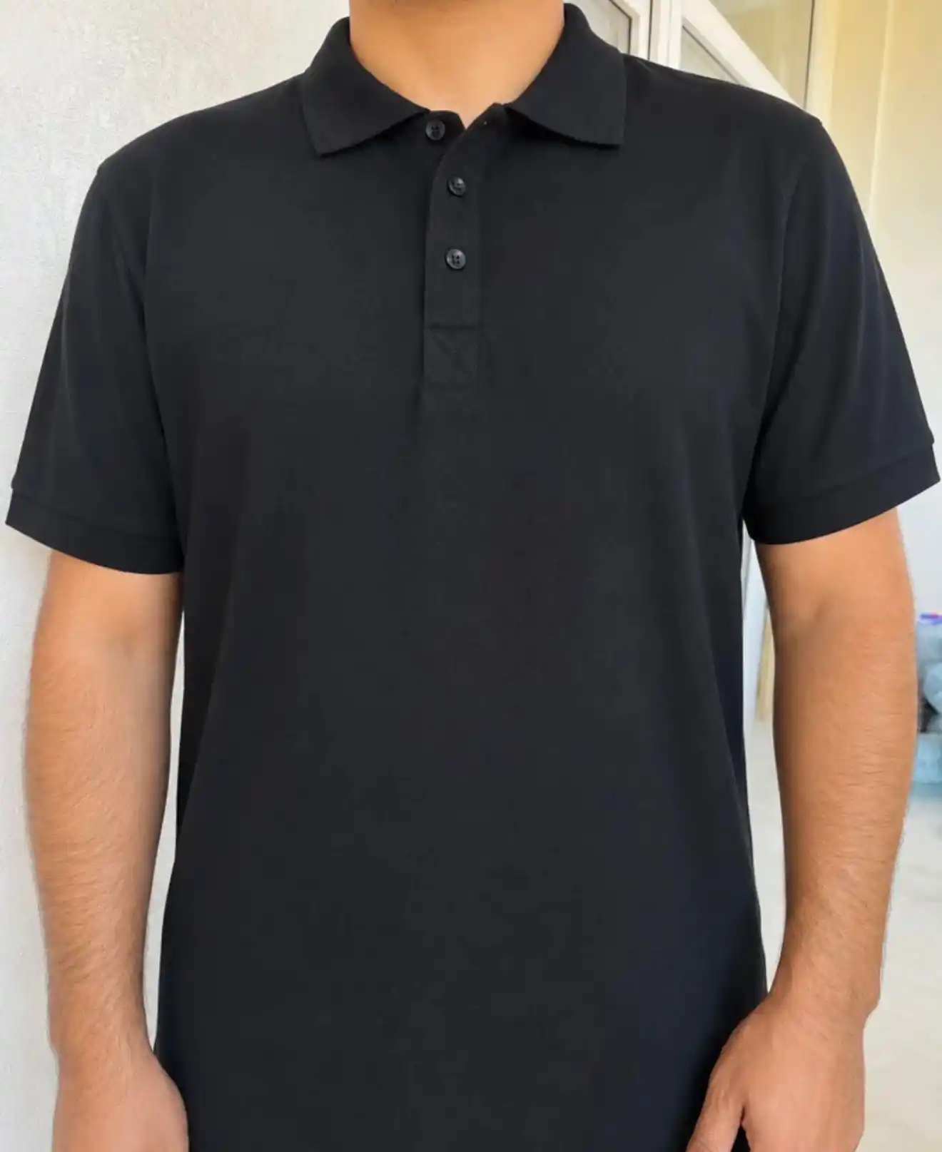Erkaklar polo futbolkasi, qisqa yengli, ribana matoli, polyester, kundalik