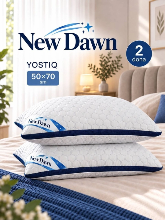 New Dawn premium va yumshoq yostiqlar to'plami 50x70 sm, uy va yotoqxona uchun - 