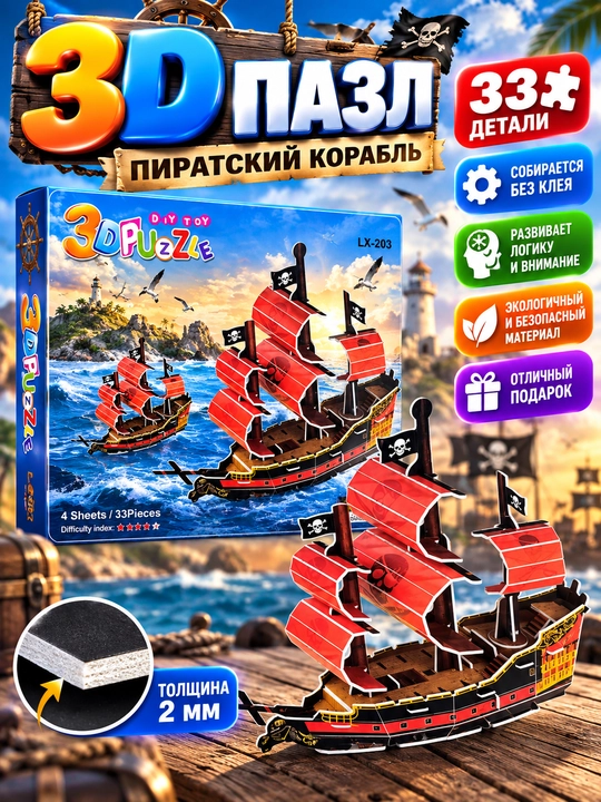 3D pazl-konstruktor Politsiya stansiyasi,46 detal,bolalar uchun rivojlantiruvchi o‘yinchoq - 