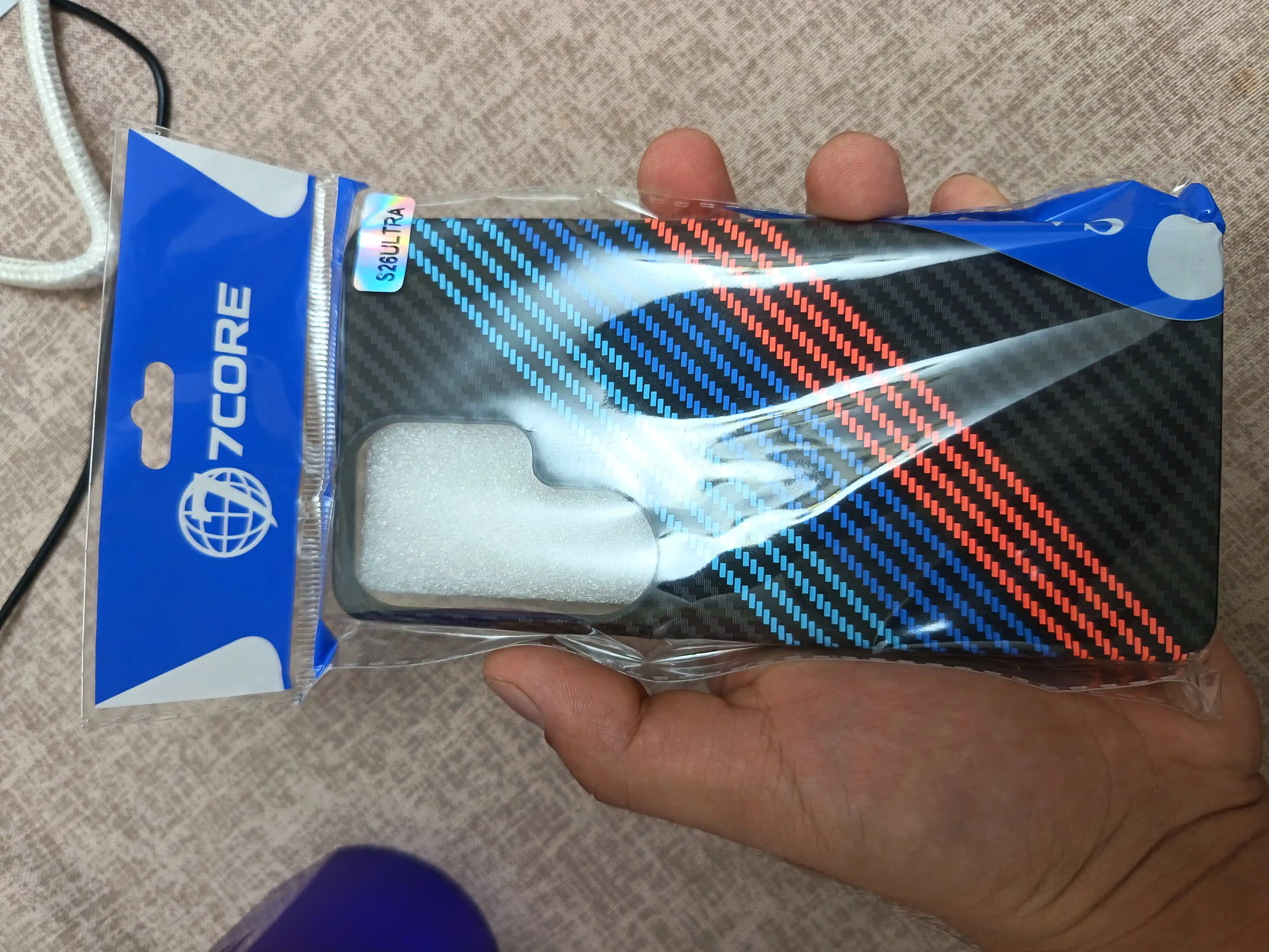 Чехол для SAMSUNG ULTRA 25,26, карбон, кожа, прозрачный чехол