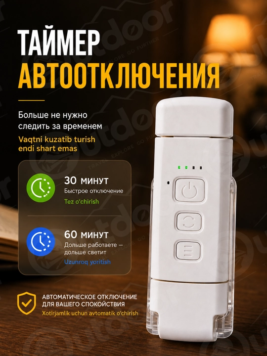 Фонарик для чтения с прищепкой USB, LED лампа для книги, аккумуляторный светильник, ночник