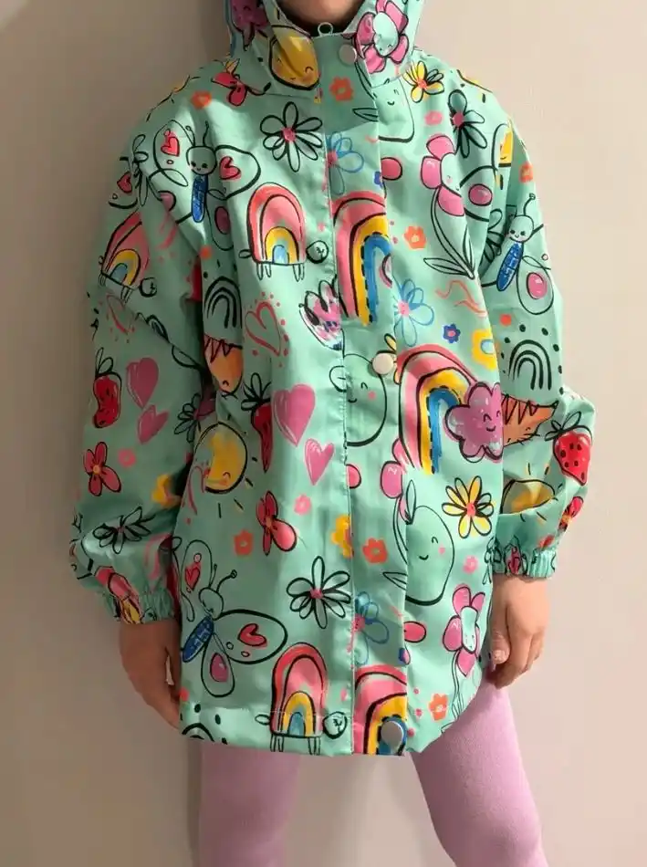 Куртка ветровка для девочек детская, с капюшоном, 2-8 лет