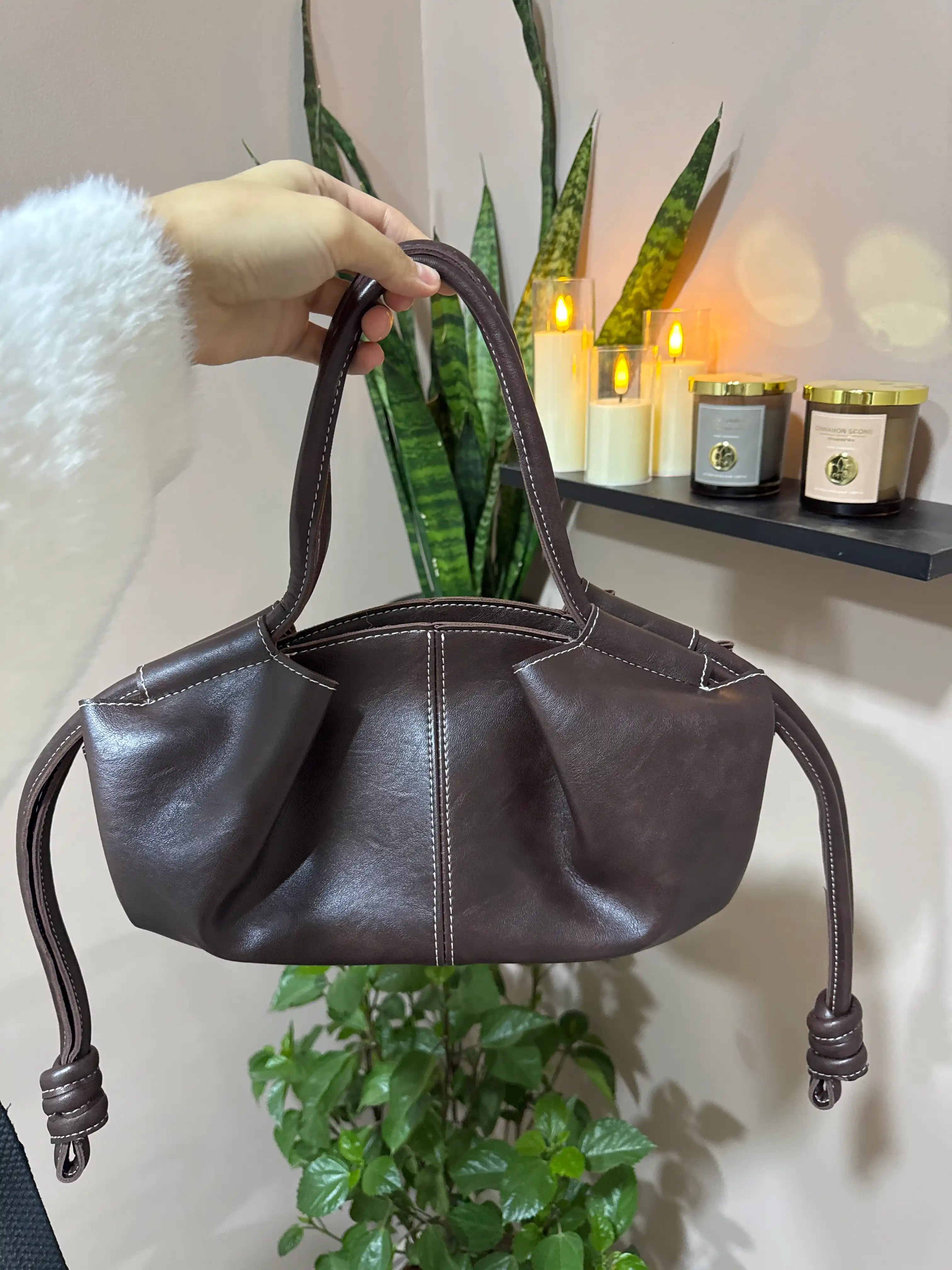 Zara uslubidagi ayollar sumkasi, eko-charm tote, uzun dastakli, yelkaga