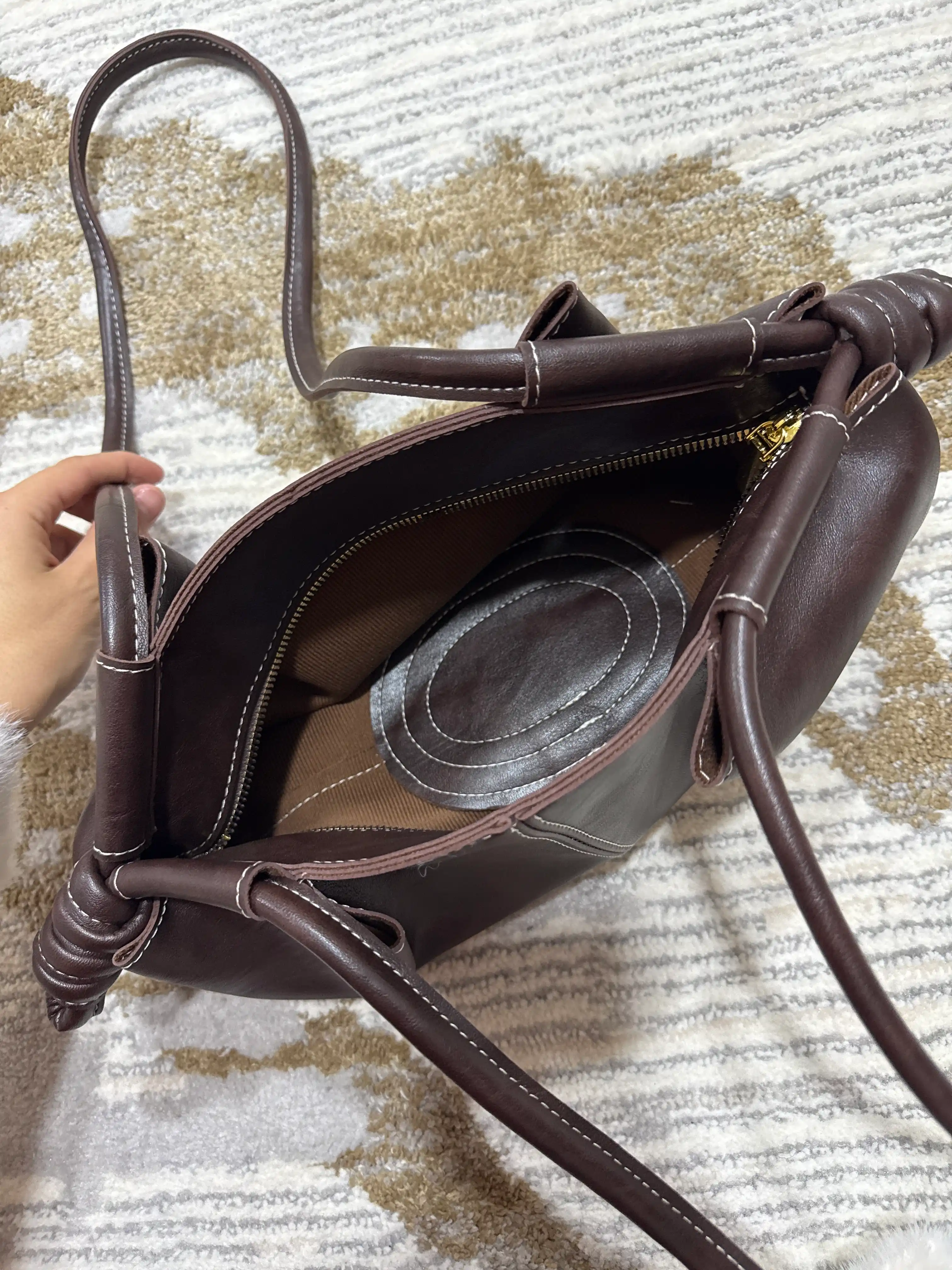 Zara uslubidagi ayollar sumkasi, eko-charm tote, uzun dastakli, yelkaga