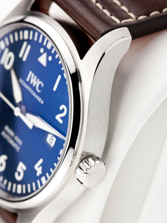 Erkaklar uchun qo‘l soati IWC Mark XVIII avtomatik klassik, ko‘k siferblat