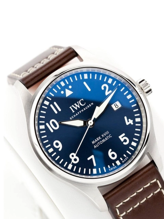 Erkaklar uchun qo‘l soati IWC Mark XVIII avtomatik klassik, ko‘k siferblat