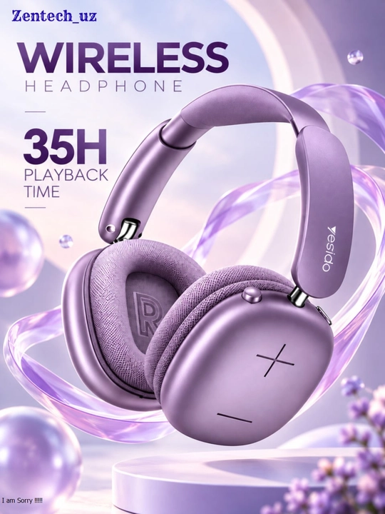 Беспроводные наушники Bluetooth 5.4, Hi-Fi стереозвук, до 35 часов работы, складные - 