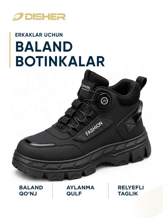 Erkaklar botinkalari DISHER IronClash, sport va kundalik 1 o‘lcham katta oling
