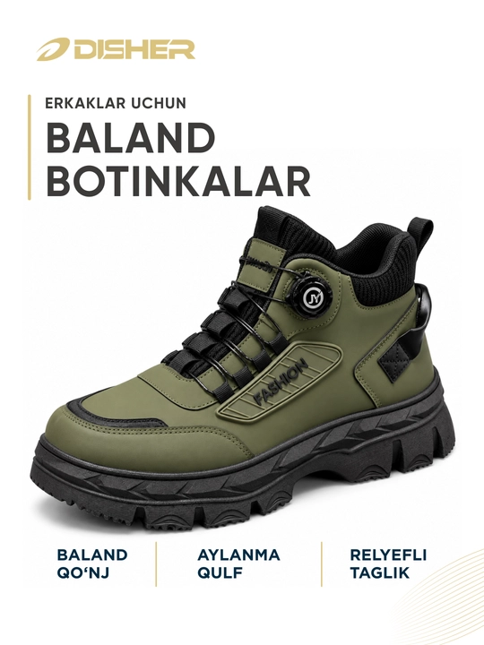 Erkaklar botinkalari DISHER IronClash, sport va kundalik 1 o‘lcham katta oling