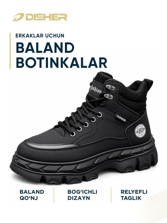 Erkaklar botinkalari DISHER IronClash, sport va kundalik 1 o‘lcham katta oling