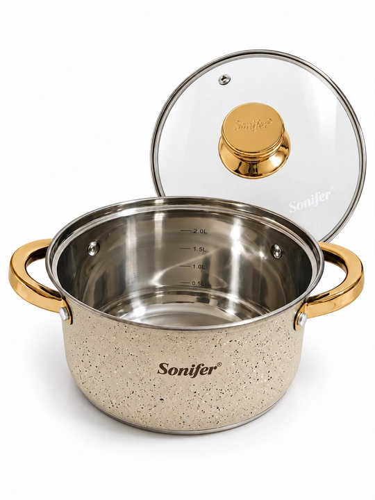 Кастрюля Sonifer с прозрачной крышкой и двумя боковыми ручками