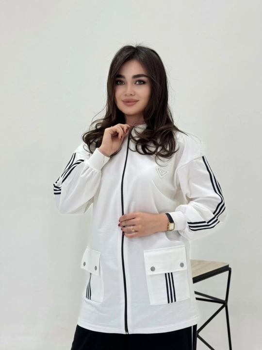 Ayollar kostyumi ikki qismli oversize xudi, keng shim, casual zamonaviy sport kiyim