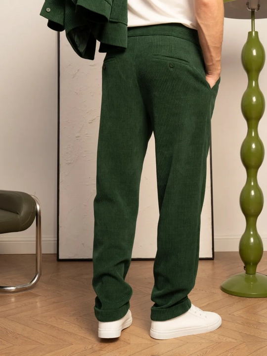 Erkaklar uchun kuzgi velvet kostyum dvoyka, pidjak va shim, kuz-qish uchun, komplekt
