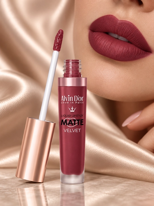 Жидкая матовая помада Alvin D’or LG-16M Matte Velvet, стойкая, 7 г - 