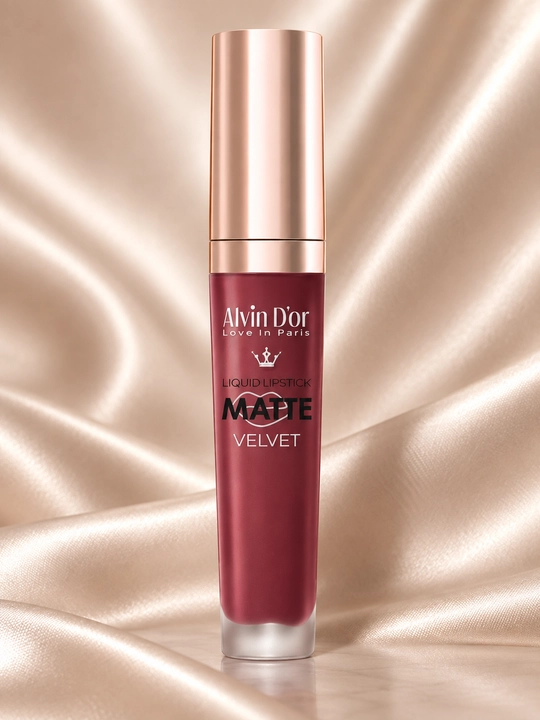 Alvin D’or LG-16M Matte Velvet suyuq mat lab bo‘yog‘i, uzoq saqlanadigan, 7 g