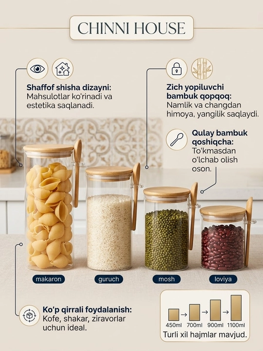 Стеклянные банки для хранения, контейнер для круп, еды и специй