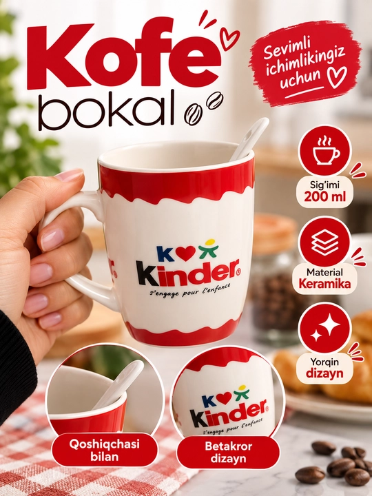 2 donalik kofe bokallari to‘plami, Kofe bokal - 