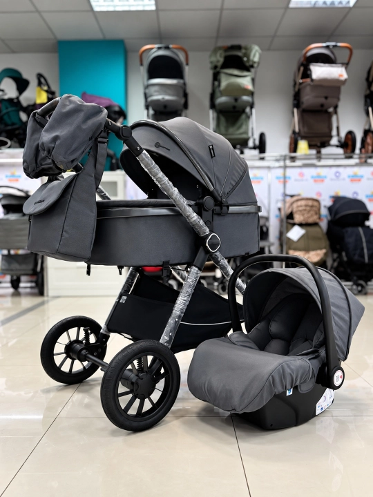 Всесезонная коляска 3 в 1 Luxmom, люлька, автолюлька, прогулочный блок, сумка и муфта