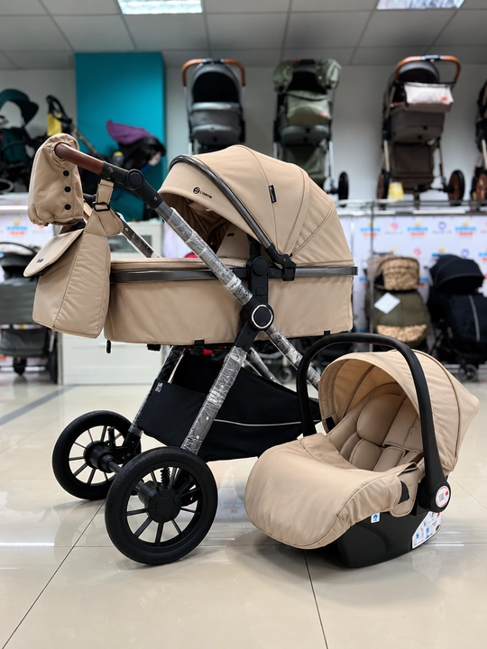 Всесезонная коляска 3 в 1 Luxmom, люлька, автолюлька, прогулочный блок, сумка и муфта