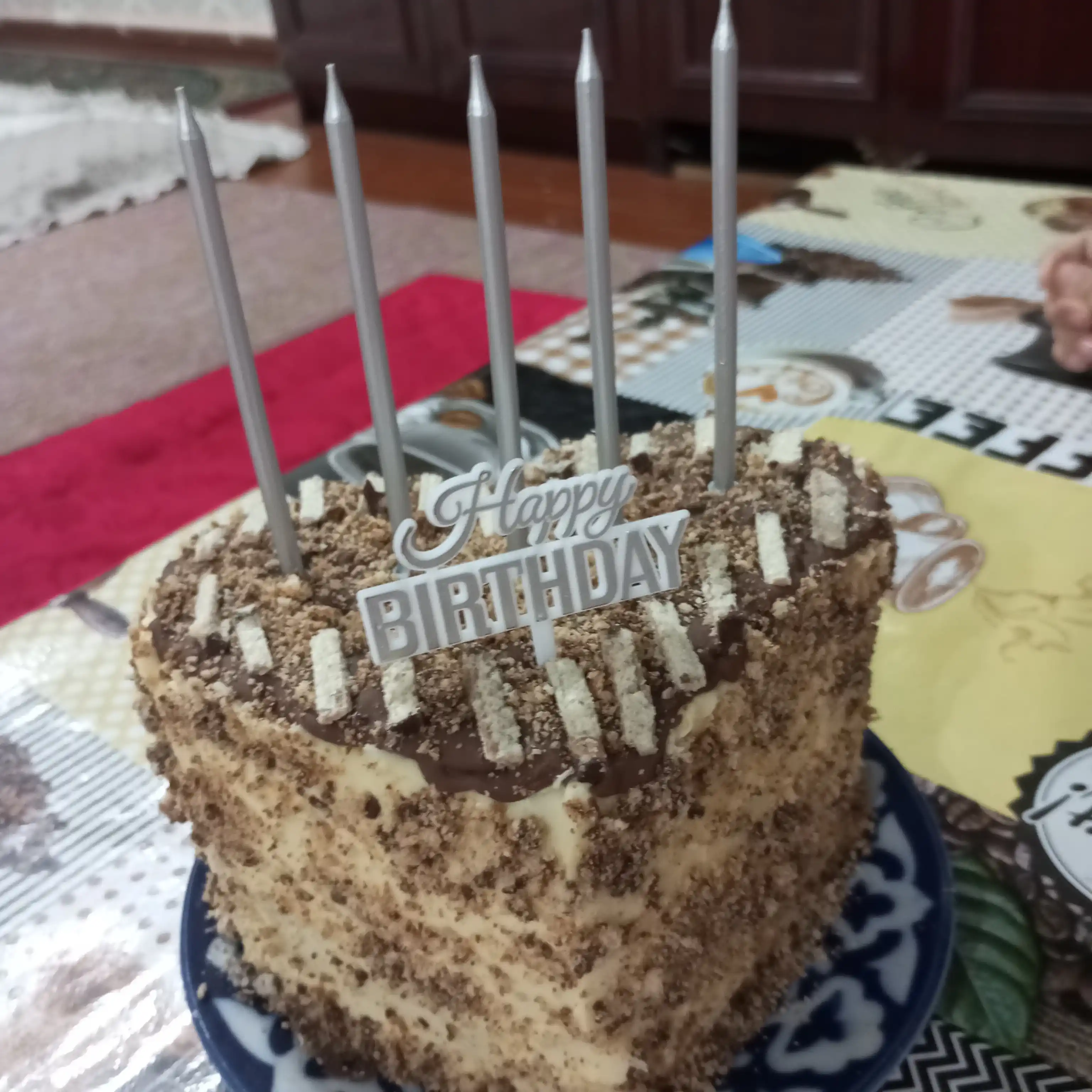 Свечи для торта Happy Birthday набор 6 шт с декоративным элементом Happy Birthday