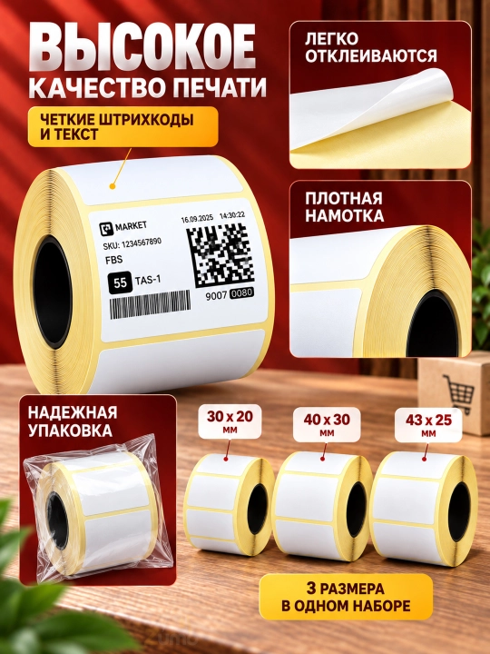 Termoprinterlar uchun o‘zi yopishadigan termoetiketkalar