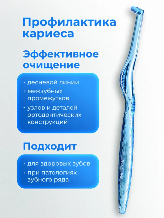 Моно пучковая зубная щетка Revyline S1200 Single, для брекетов, ортодонтическая, мягкая