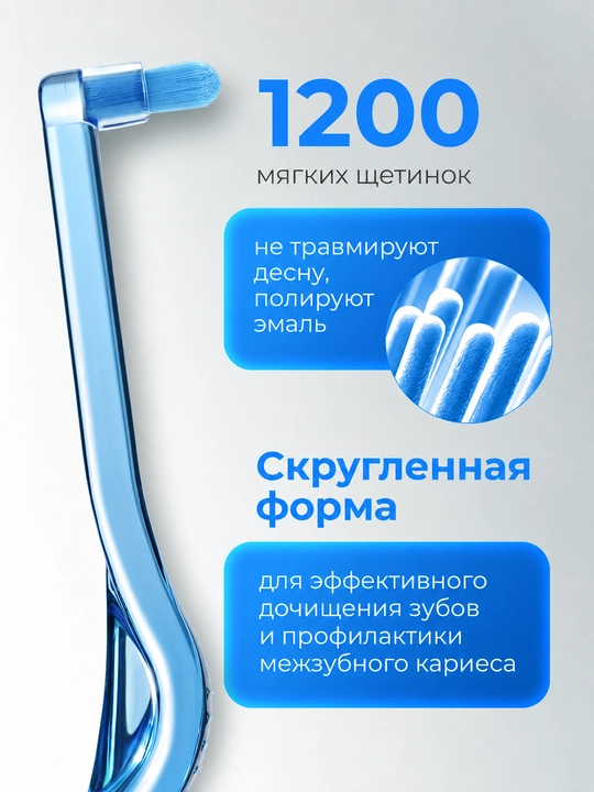 Моно пучковая зубная щетка Revyline S1200 Single, для брекетов, ортодонтическая, мягкая