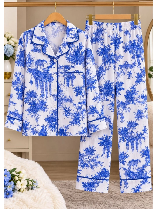 Ayollar pijamasi 1xl-48, 2xl-50, 3xl-52, tungi kiyim, uy kiyimi, katta razmer ayollar libosi