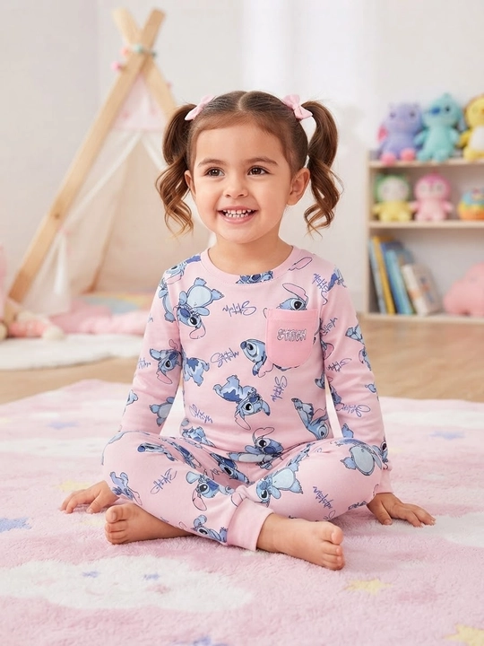 Qizlar uchun pushti Stich pijama - 