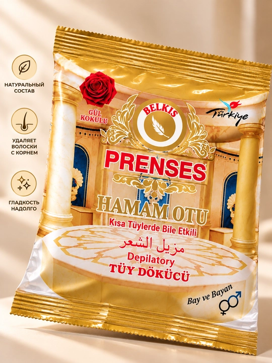 Prenses Hamam Otu depilyatsiya kukuni, Hurrem kukuni - depilyatsiya uchun kukun turkiya - 