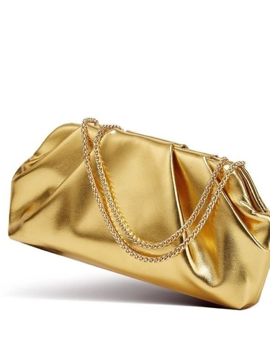 Ayollar uchun zanjirli, oʻlchamlari koʻrsatilgan elegant klatch sumka (clutch) - 