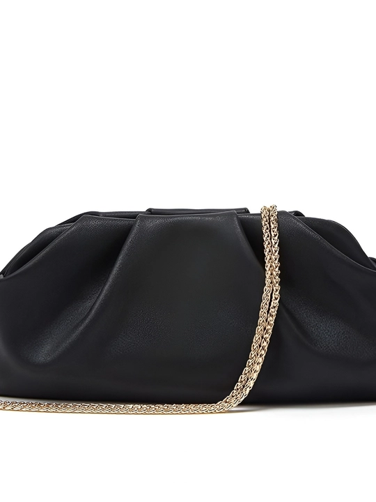 Ayollar uchun zanjirli, oʻlchamlari koʻrsatilgan elegant klatch sumka (clutch) - 