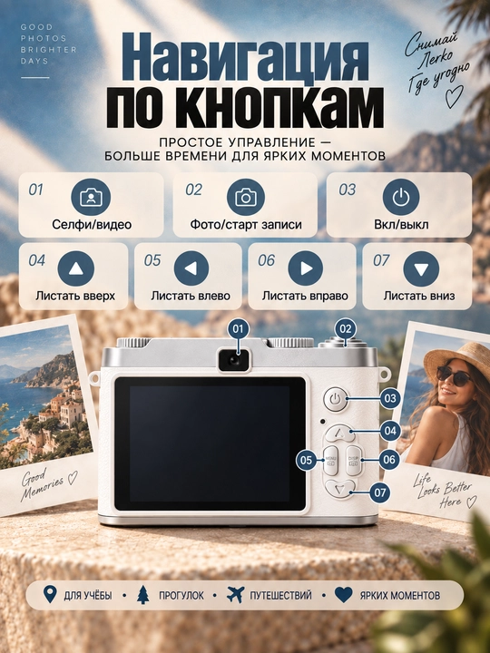 Campus Portable 50MP HD suratlar Kamera - 1080P video, 8X raqamli zum, AF fokus