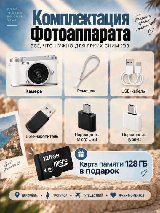 Campus Portable 50MP HD suratlar Kamera - 1080P video, 8X raqamli zum, AF fokus