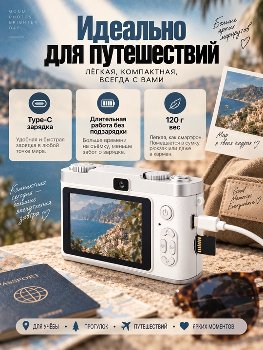 Campus Portable 50MP HD suratlar Kamera - 1080P video, 8X raqamli zum, AF fokus