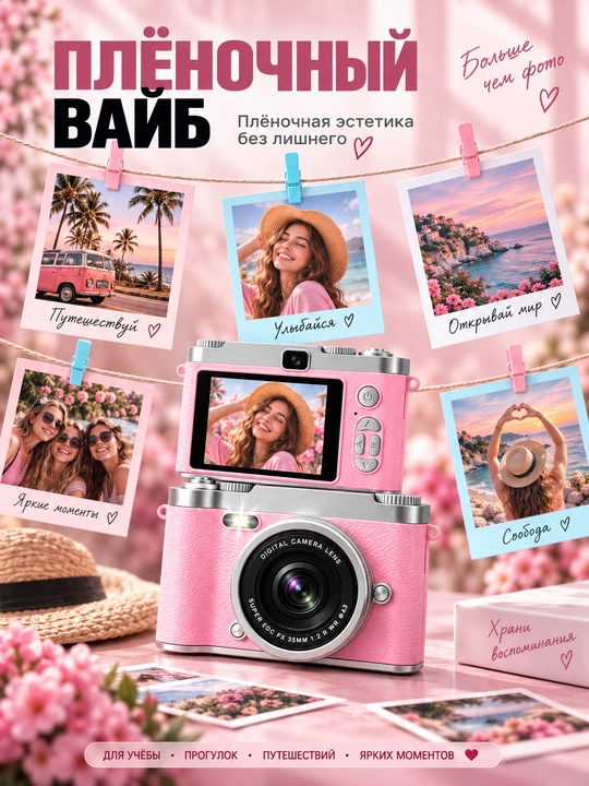Campus Portable 50MP HD Фото Камера – 1080P Видео, 8X Цифровой Зум, AF Фокус