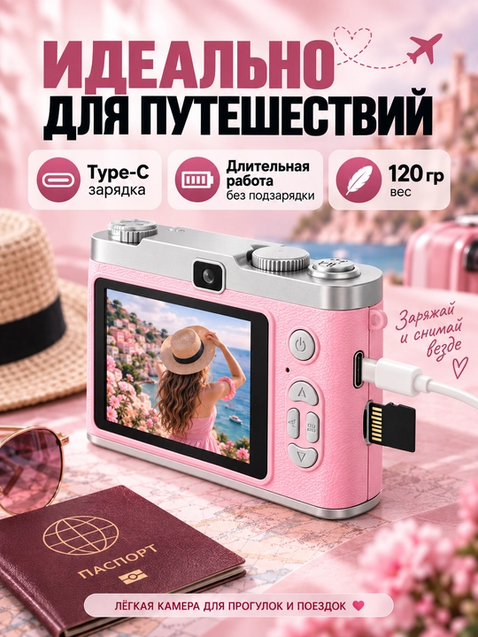 Campus Portable 50MP HD Фото Камера – 1080P Видео, 8X Цифровой Зум, AF Фокус