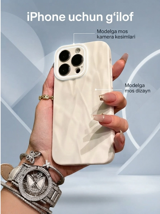 IPhone 15 seriyasi uchun telefon g‘ilofi, 15, 15 Plus, 15 Pro, 15 Pro Max, 3 xil rang - 