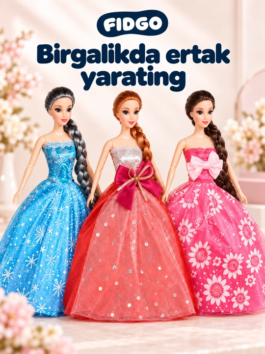 FIDGO qo‘g‘irchoqlari, liboslar va aksessuarlar bilan o‘yin to‘plamlari