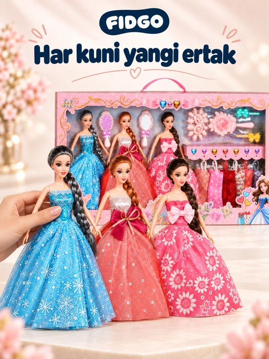 FIDGO qo‘g‘irchoqlari, liboslar va aksessuarlar bilan o‘yin to‘plamlari