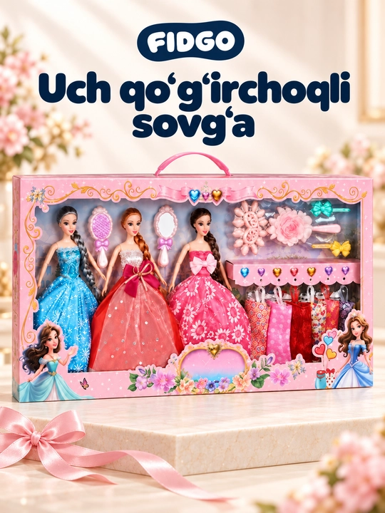 FIDGO qo‘g‘irchoqlari, liboslar va aksessuarlar bilan o‘yin to‘plamlari