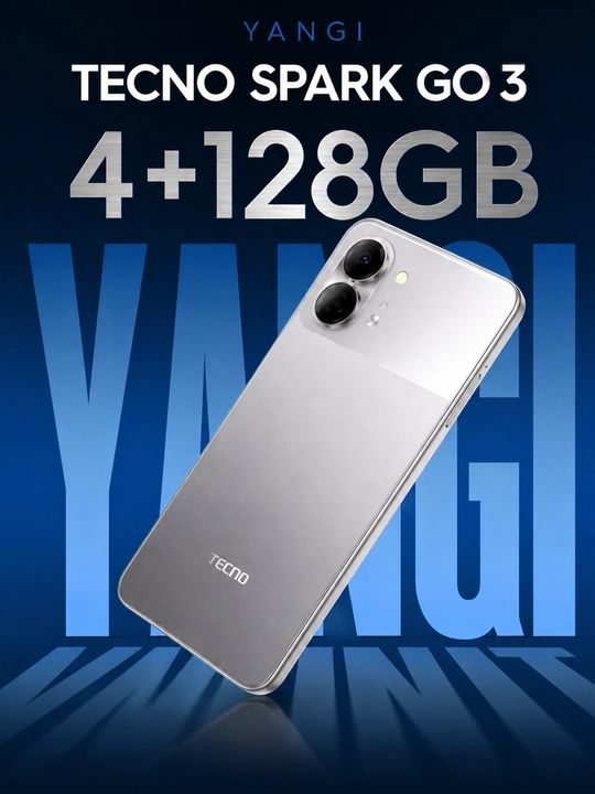Smartfon TECNO Spark Go 3 4/128 GB, 4 GB RAM, 6.75” 120 Hz ekran, 5000 mAh batareya